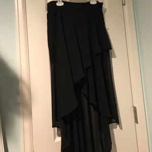Mid-high sheer black skirt