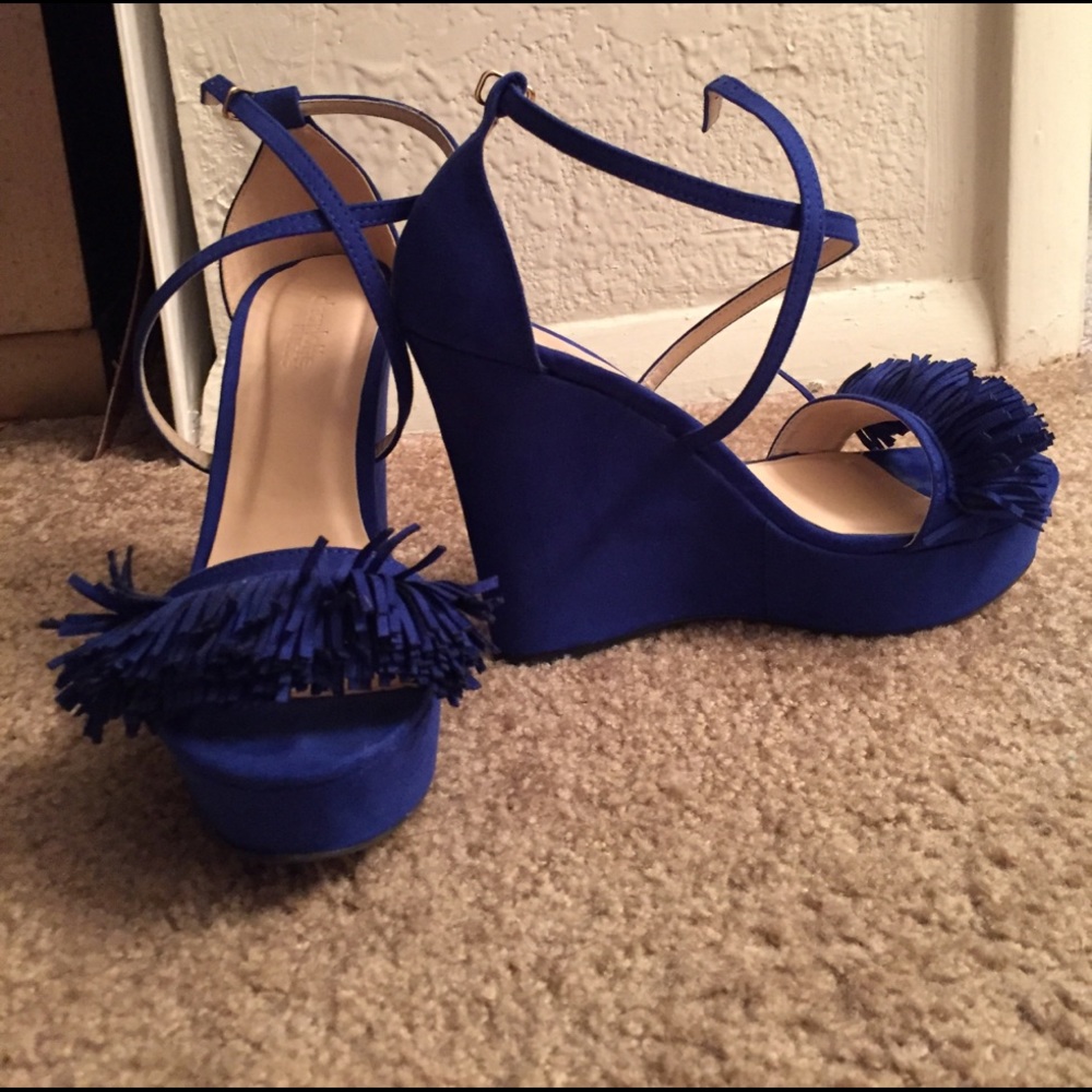 Royal Blue Wedges