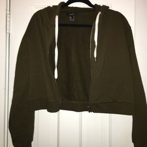 Forever 21 NEW green zip up hoodie