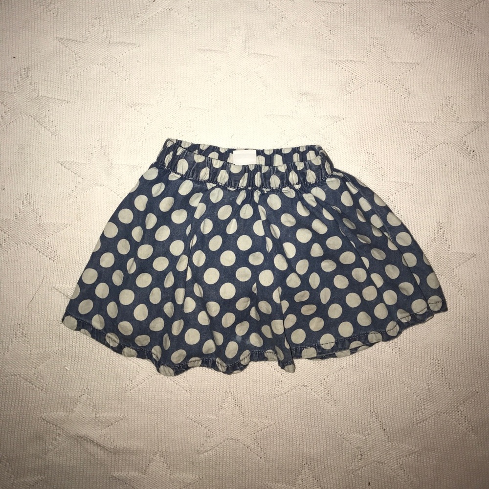 ❤️LIKE NEW❤️ Baby Girl Denim & Polka Dot Skirt