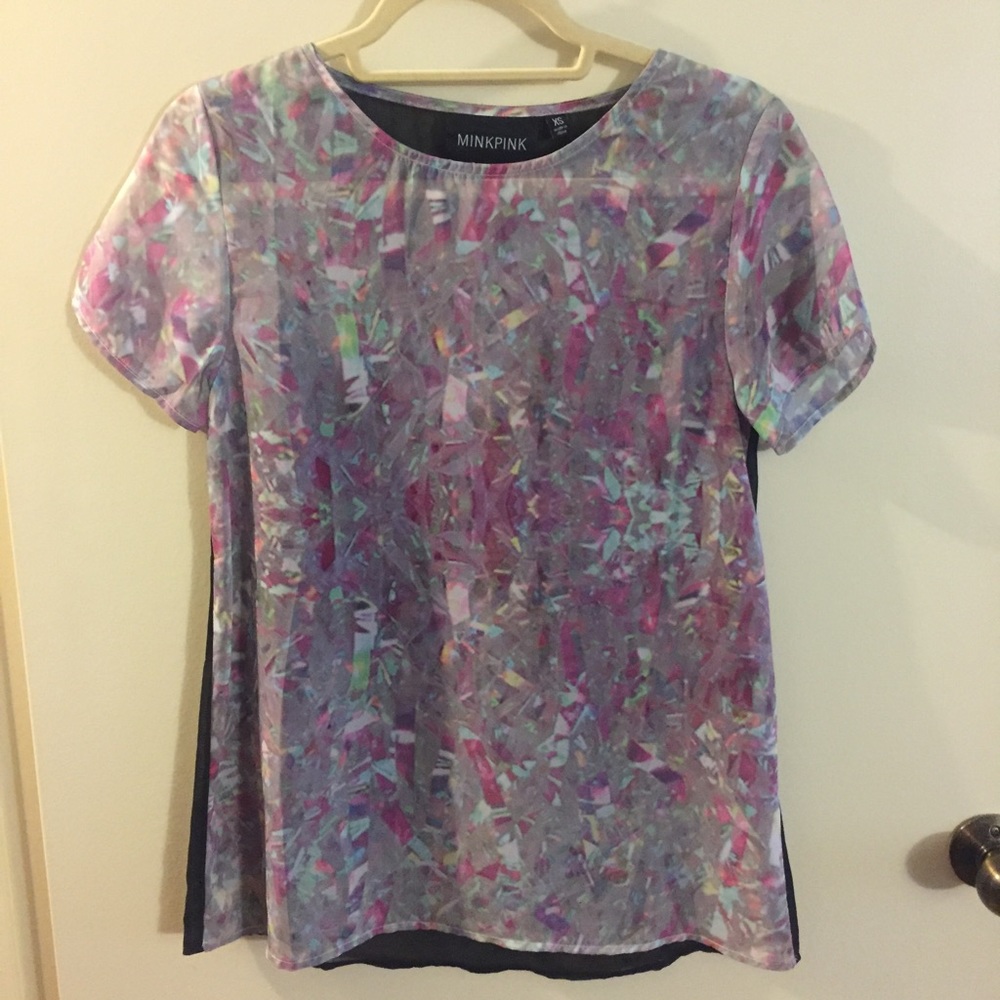 ❌SOLD❌ MINKPINK Sheer Short-Sleeve Blouse Sz. XS
