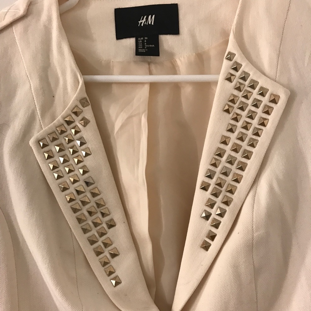 White Studded Blazer