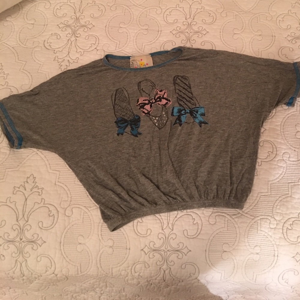 Girls cropped Ballet shoes dance top