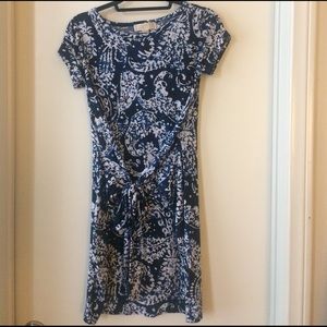 Michael Kors blue and white patterned dress