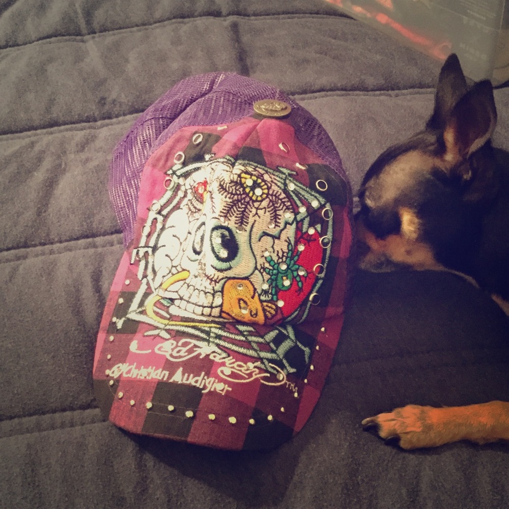 Purple Ed Hardy Hat