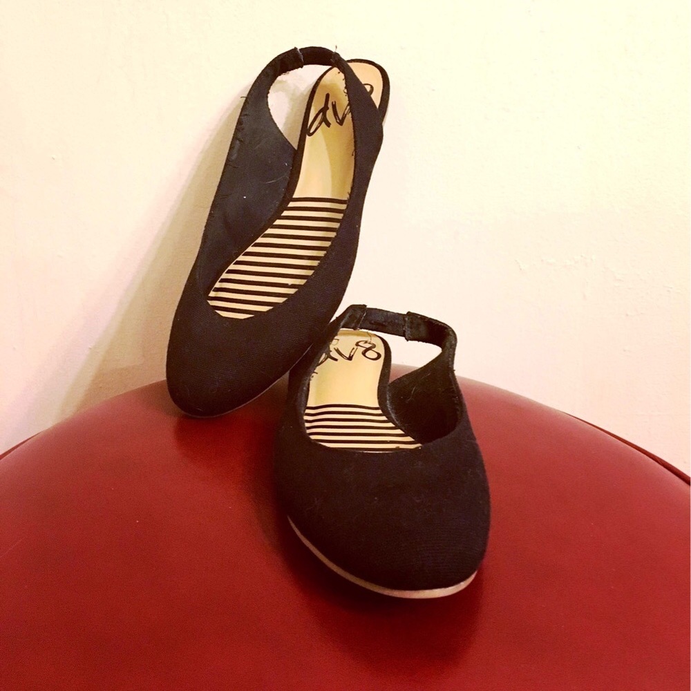 Black Sling Back Flats