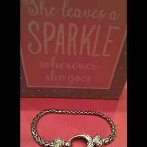 Brighton ABC heart charm bracelet giant clasp