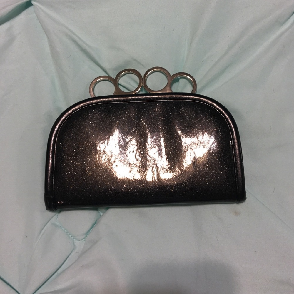 Black glitter knuckles Clutch
