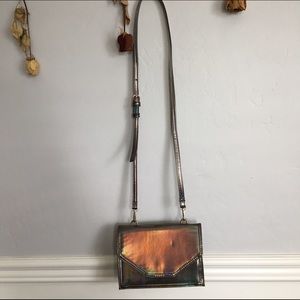 Metallic cross body bag