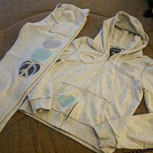 PINK Track suit (Sweatshirt Large/Bottom Medium)