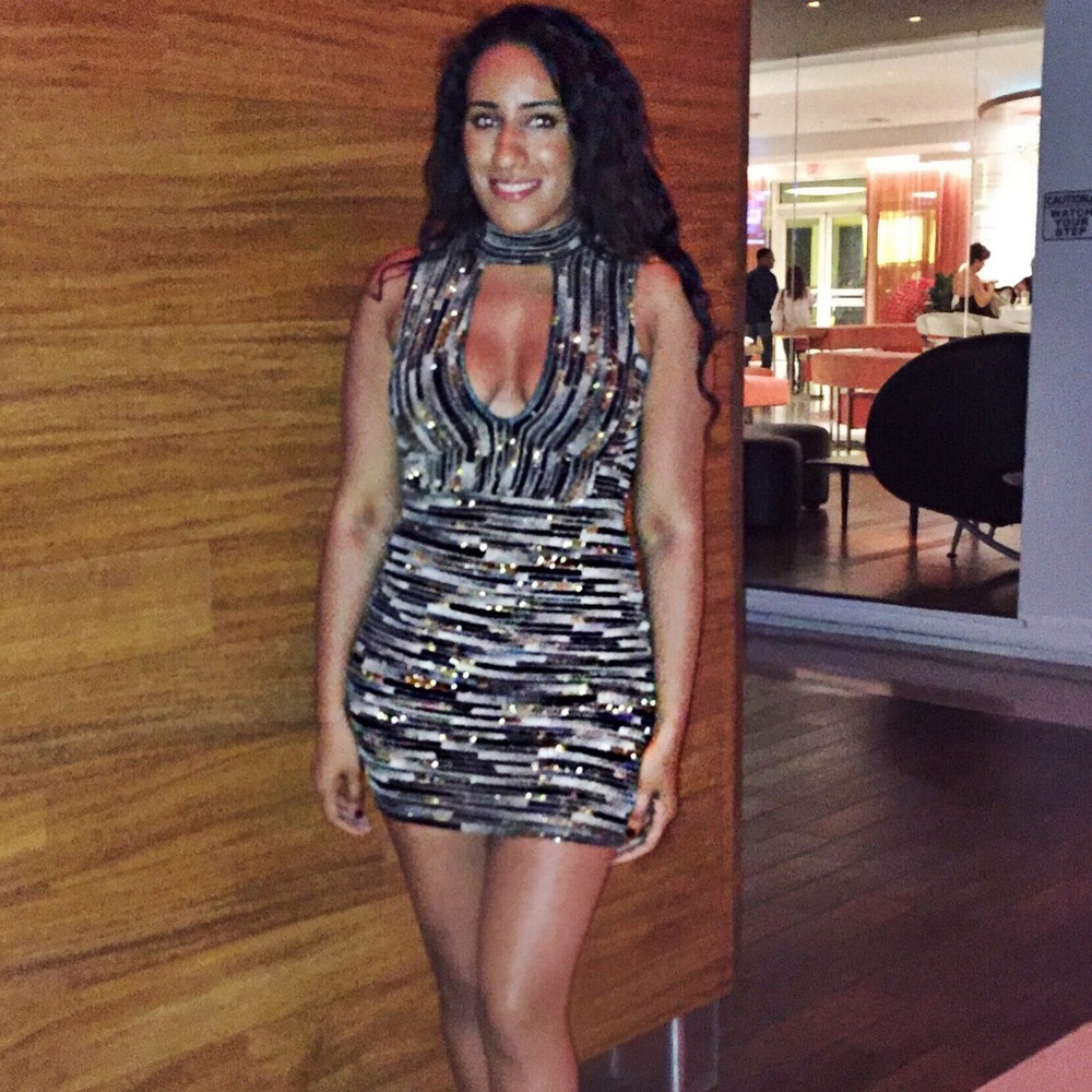 Sexy Club Dress black and gold Sz M