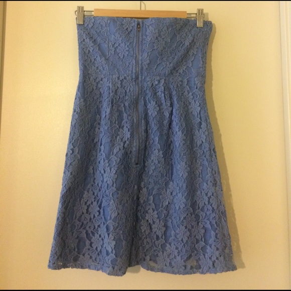 Free People strapless periwinkle lace dress - Picture 2 of 4