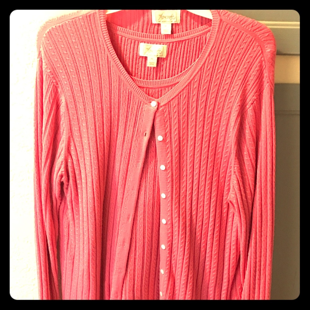 Pink tank & cardigan set