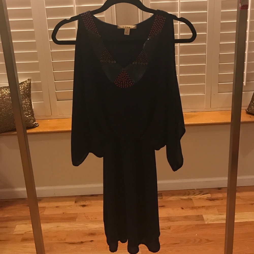 Off the Shoulder Navy Blue Dress