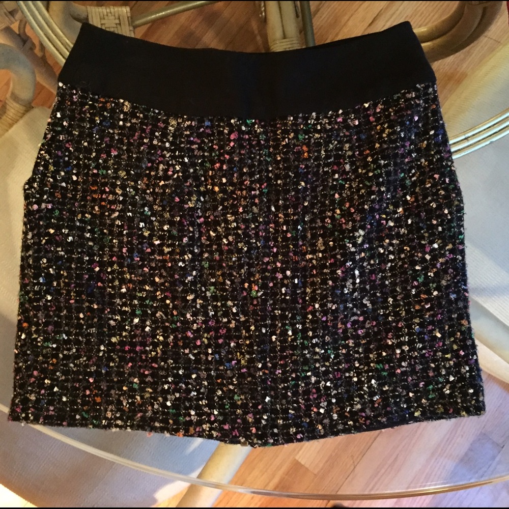 Forever 21 Mini Skirt Black with Colorful Pattern