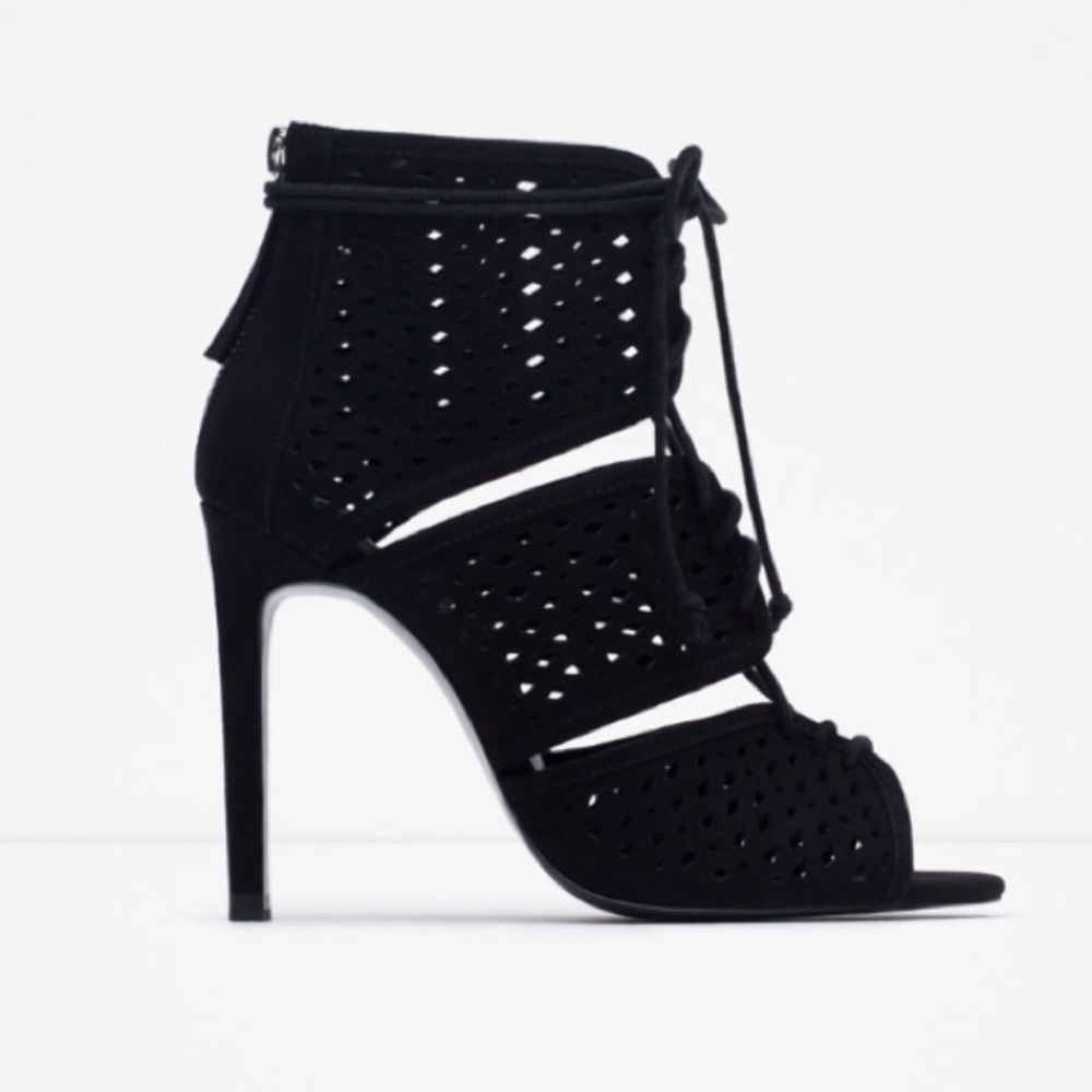 NWT ZARA High Heel Cut Work Sandal