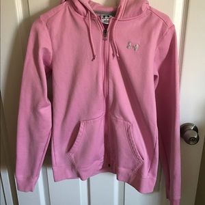 Pink under armor zip hoodie