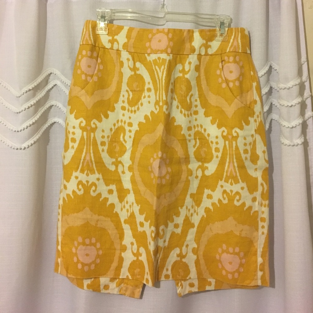 j. crew linen pencil skirt