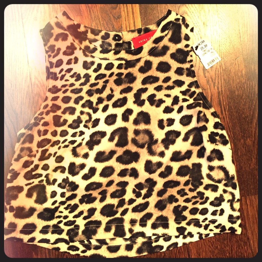 Akira Leopard tank with slit back