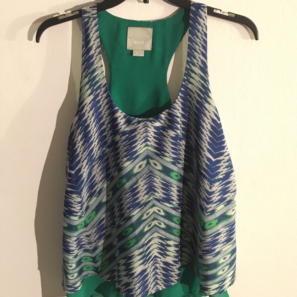 Maeve raceback tank blouse. Small. Ikat.