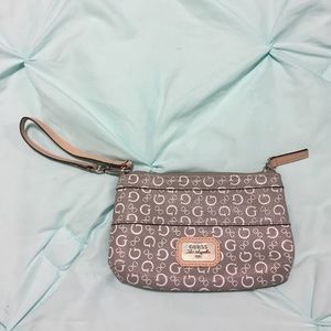 Guess gray and nude Wristlet Wallet