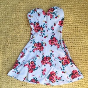 Strapless Floral Dress