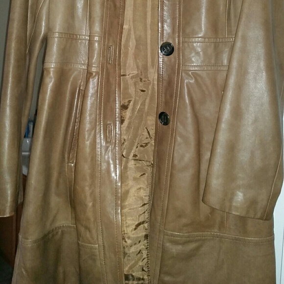 Kenneth Cole Leather Trench Coat - Picture 2 of 6