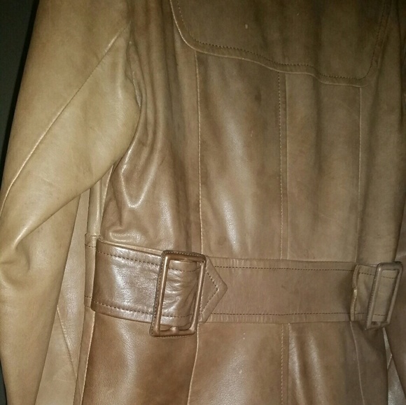 Kenneth Cole Leather Trench Coat - Picture 3 of 6