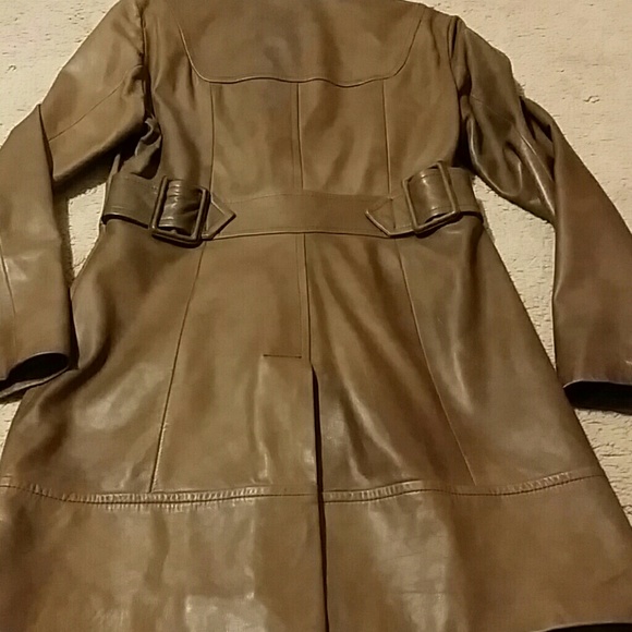 Kenneth Cole Leather Trench Coat - Picture 5 of 6