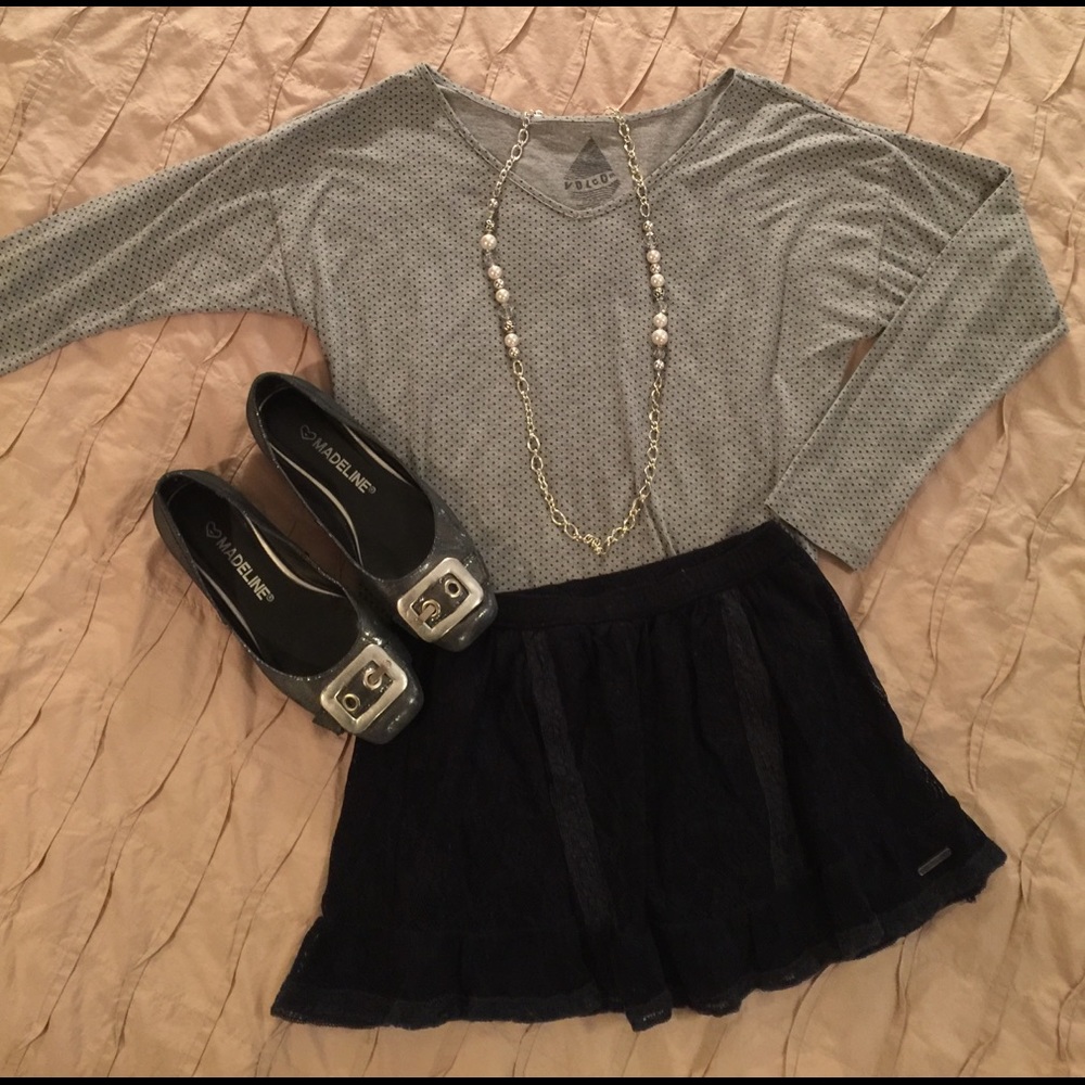 Abercrombie & Fitch Navy Blue Lace Skirt