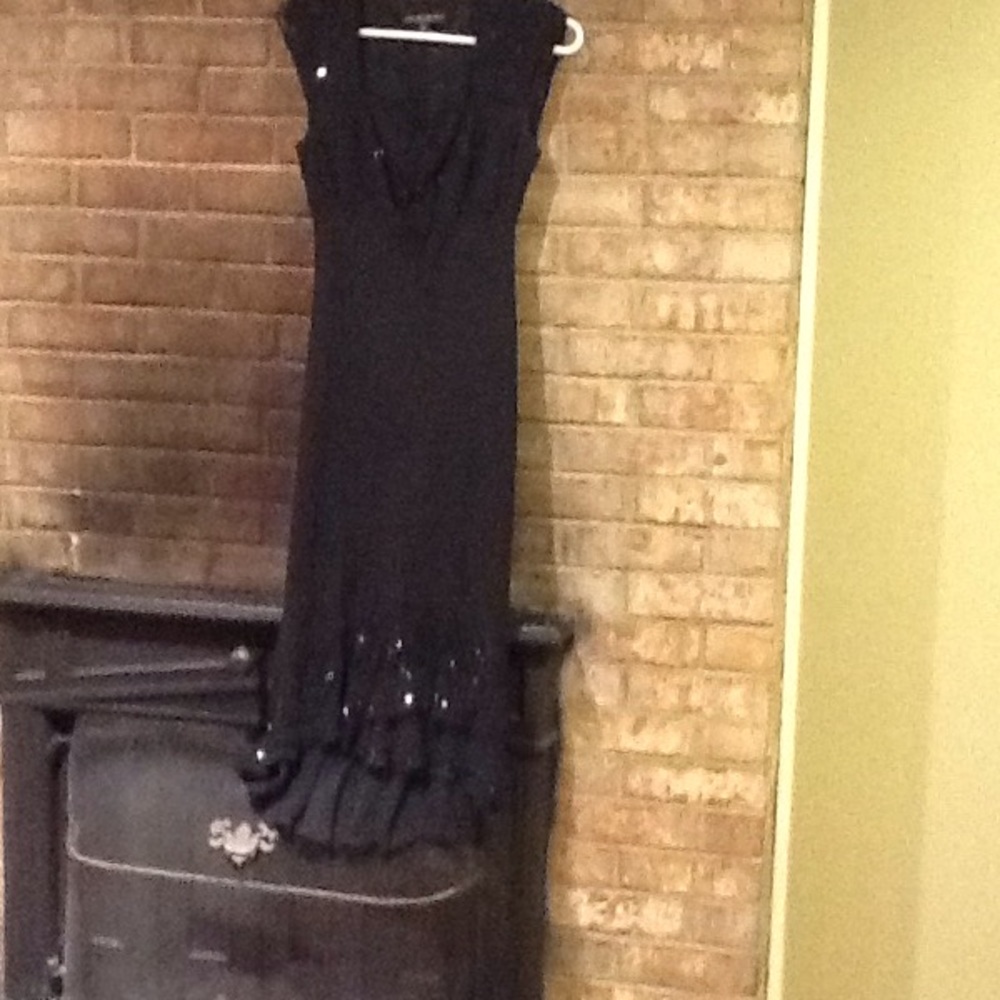 Black beaded jones New York cocktail dress.