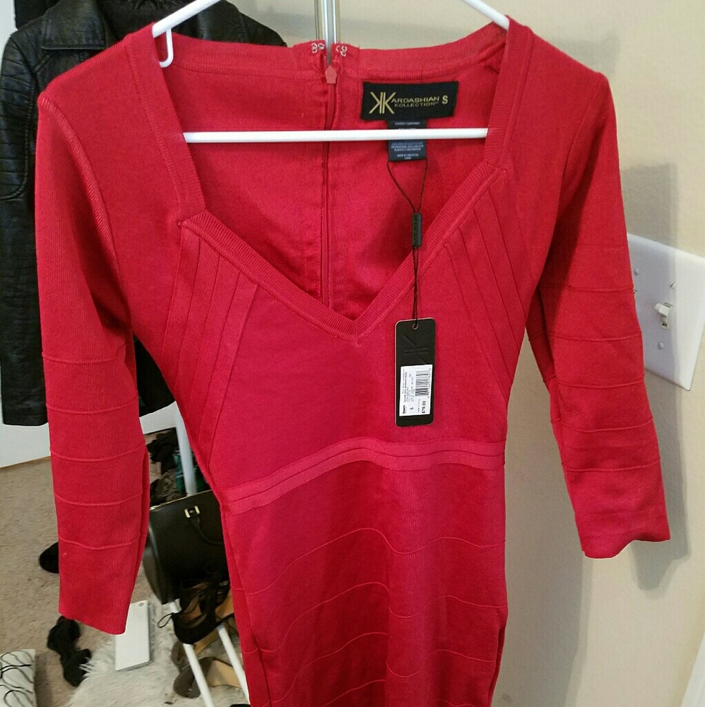 Size S Kardashian Kollection Bodycon Dress in Red