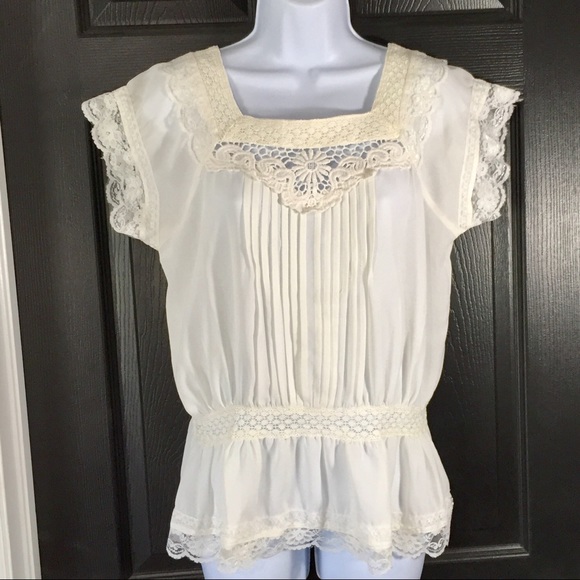American Rag Tops - American Rag White Lacy Top Size S