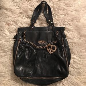 Black and gold Betsey Johnson purse