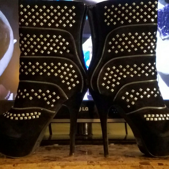 Studded platform booties. Zippered in rear. - Picture 2 of 6
