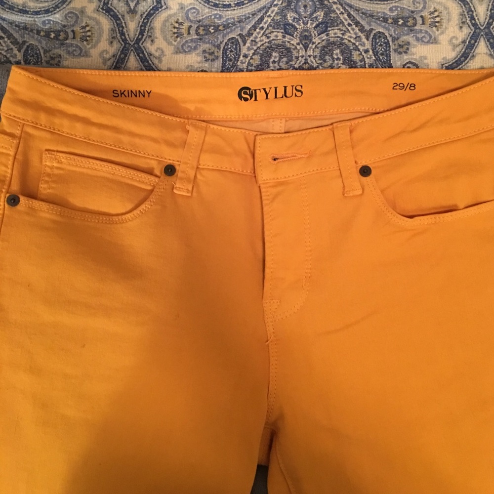 Stylus mustard yellow skinny jeans