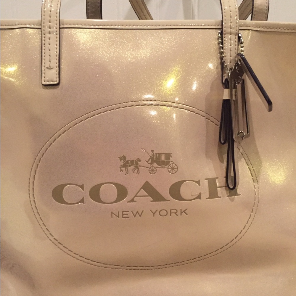 Large Glittery Authentic Coach Tote
