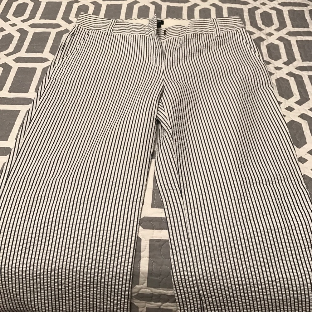 JCREW Blue AND white striped searsucker pants
