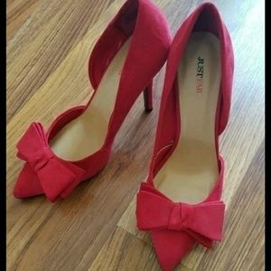 Hot Pink JustFab bow heels