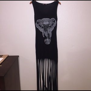 Fringe maxi dress