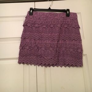 Lilac straight lace skirt