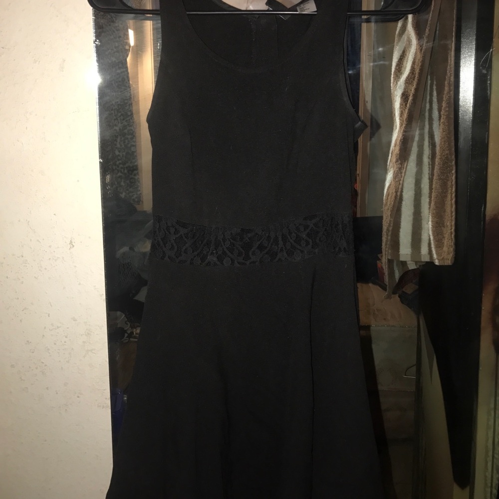 Black and cream color dress