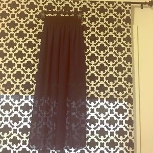 navy blue chiffon maxi skirt