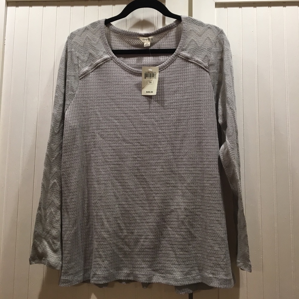 NWT Lucky Brand grey thermal long sleeve top