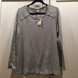 NWT Lucky Brand grey thermal long sleeve top