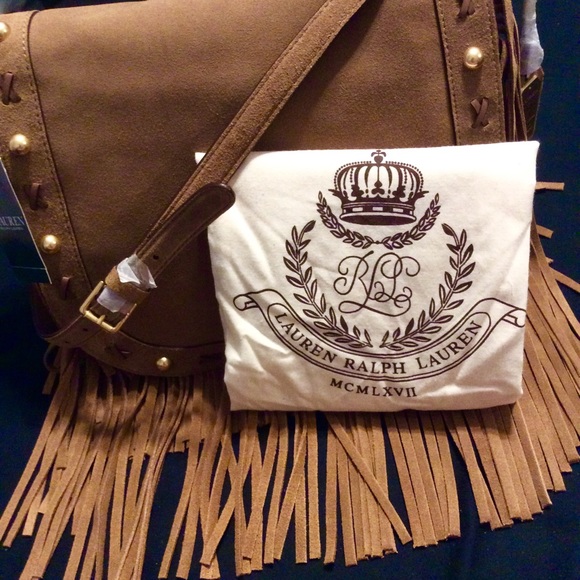 NWT LRL Woodbine Layla Suede Crossbody - Picture 7 of 8