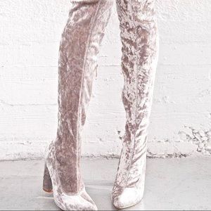 Silver, velvet thigh highs!!
