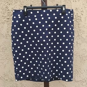 Merona Blue/White Polka Dot Pencil Skirt