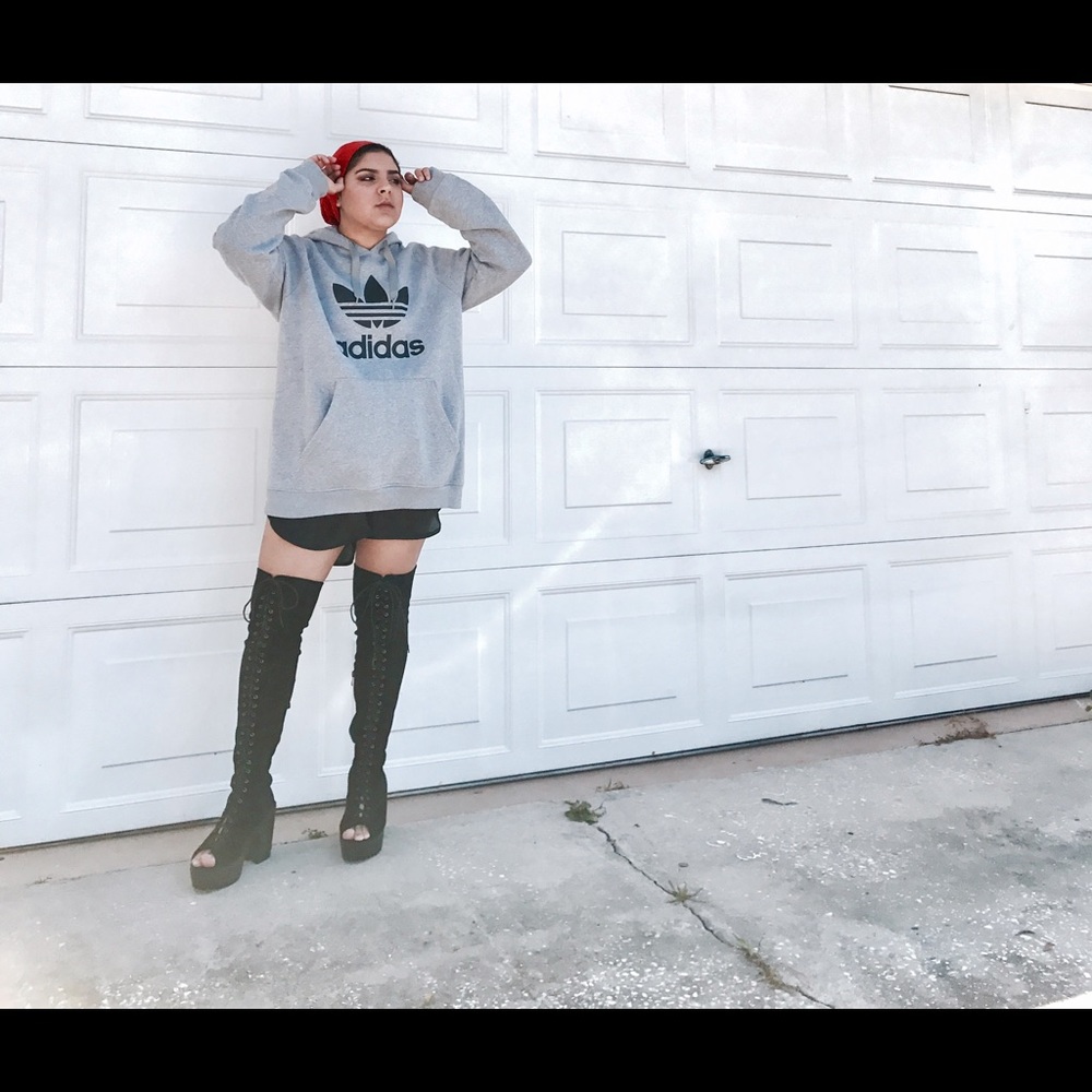 Thigh high lace up boots