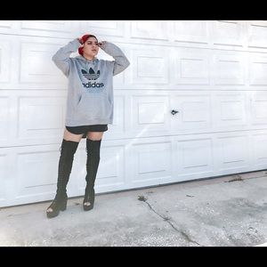 Thigh high lace up boots